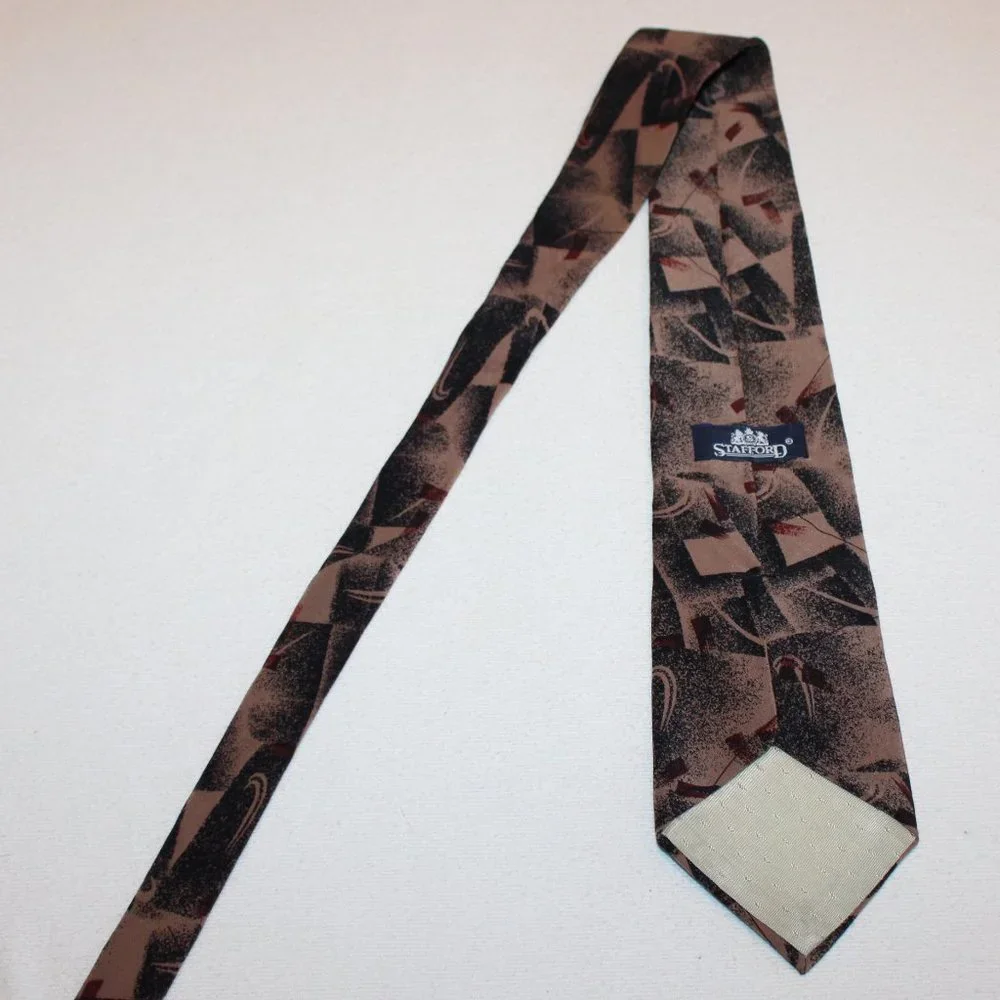 4 Stafford & Stafford Executive 100% silk neckties abstract floral classic lot